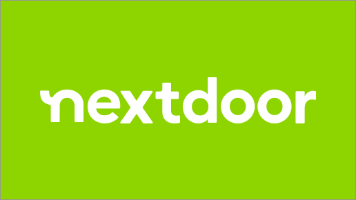 White "nextdoor" logo on a bright green background.